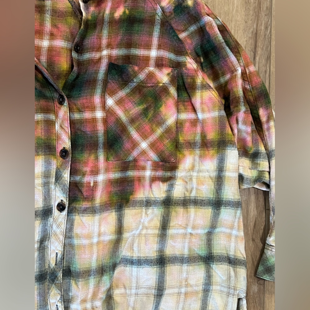 BDG Urban Outfitters Multicolor Oversized  Plaid Button up Flannel Medium - Picture 4 of 4